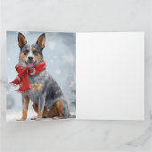 Carte Chien de bétail australien à Noël de neige (Intérieur)