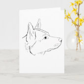 Carte Chien de bétail australien | Art ligne | Idée cade (Fleur jaune)