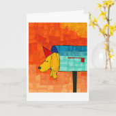 Carte Chien de boîte aux lettres (Fleur jaune)