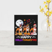Carte Chien de boîte Noël Hallothankmas Joyeux Thanksgiv (Fleur jaune)