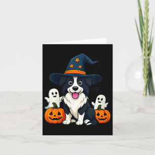 Carte Chien de Border Collie Féminin Noir et Blanc Hallo