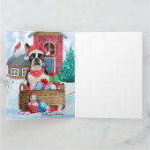 Carte Chien de Boston Terrier dans la neige Maison de Ch (Intérieur)
