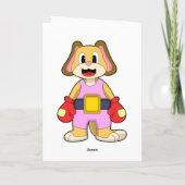 Carte Chien de boxe avec gants de boxe (Dos)