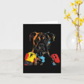Carte Chien de boxe avec gants de boxe Hommes Femmes Enf (Fleur jaune)