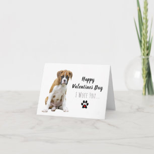 Carte Chien de boxe Fête Valentine