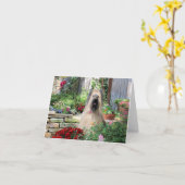 Carte Chien de Briard dans le jardin d'agrément (Fleur jaune)