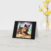 Carte Chien de Cairn Terrier (Fleur jaune)