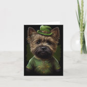 Carte Chien de Cairn Terrier en Robe de la Saint Patrick (Devant)