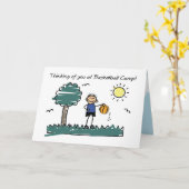 Carte Chien de camp de basket-ball de garçon Figure de v (Fleur jaune)