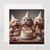 Carte chien de caniche, Anniversaire de caniche (Devant / Derrière)