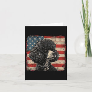 Carte Chien de caniche Patriot Américain Fête de l'Indép