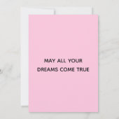 Carte Chien de caniche | Plat d'anniversaire rose et jau (Dos)