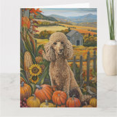 Carte Chien de canicule moisson d'automne Thanksgiving (Devant)