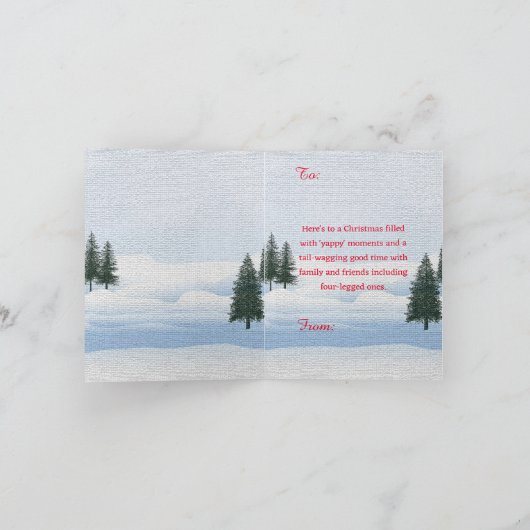 Carte Chien De Carlin Cute Avec Petite Fille Noël (Intérieur)