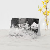 Carte Chien de chasse (Fleur jaune)