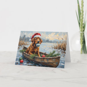 Carte Chien de chasse de Noël Retriever de la baie de Ch
