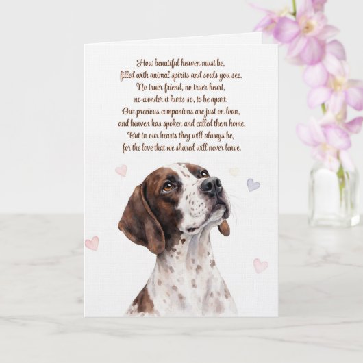 Carte Chien de chasse Pointer Sympathie (Orchidée)