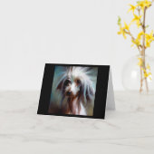 Carte Chien de Chine arrêté (Fleur jaune)