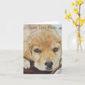 Carte chien de chiot de l'adorable golden retriever (Fleur jaune)