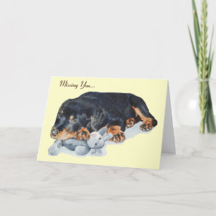 Carte chien de chiot rottweiler mignon qui vous manque
