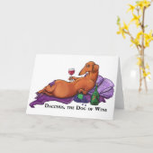 Carte Chien de Dacchus de vin (Fleur jaune)