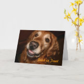 Carte Chien de des bonbons ou un sort (Fleur jaune)