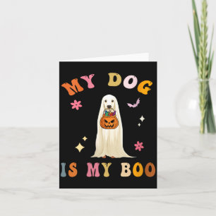 Carte Chien de femmes est Boo_ Mignon Groovy Épouvantabl