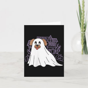 Carte Chien de femmes fantôme Chien mignon déguisé en fa