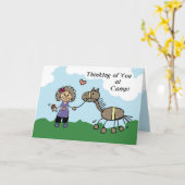 Carte Chien de fille Camp de cheval de réflexion de vous (Fleur jaune)