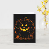 Carte Chien de Halloween Citrouille Manches Longues (Fleur jaune)