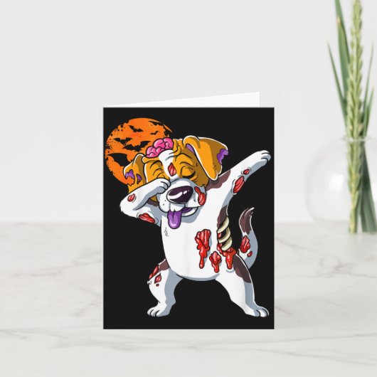 Carte Chien de Halloween zombie (Devant)