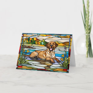 Carte Chien de la baie de Chesapeake mignon en vitrail