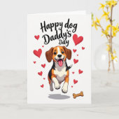 Carte Chien de la Fête des Pères Joyeuse (Fleur jaune)