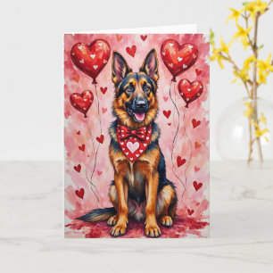 Carte Chien de la Saint-Valentin Berger Belge avec des c