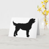 Carte Chien de Labradoodle (noir) (Fleur jaune)