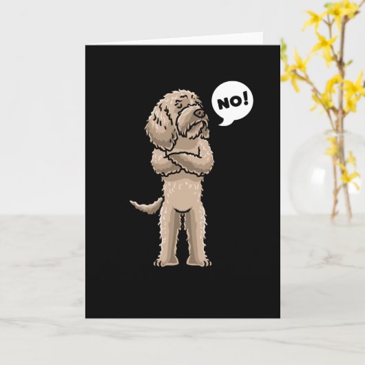 Carte Chien de Labradoodle têtu (Fleur jaune)