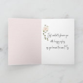 Carte Chien de mariée fille avec Baskets et marguerites (Intérieur)