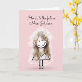 Carte Chien de mariée fille avec Baskets et marguerites (Fleur jaune)