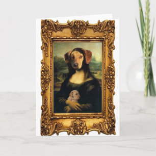 Carte Chien de Mona Lisa - Golda Lisa - Portrait célèbre