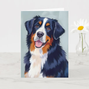 Carte Chien de montagne bernois Aquarelle animal de co