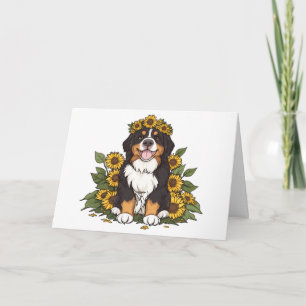 Carte Chien de montagne bernois mignon portant la couron