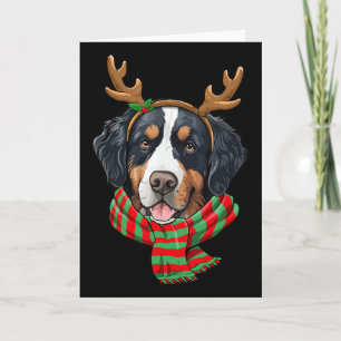 Carte Chien de montagne bernois Noël Renne Chapeau de Pè