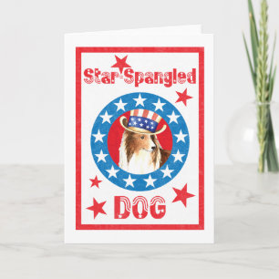 Carte Chien de mouton de Shetland patriotique