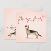 Carte Chien de Noël Allemand Berger Salutation (Devant / Derrière)