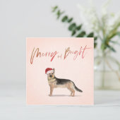 Carte Chien de Noël Allemand Berger Salutation (Debout devant)