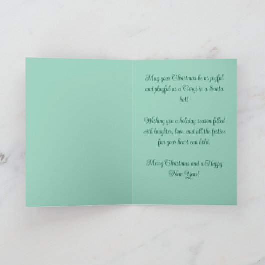 Carte Chien de Noël Chien Chien Chien Puppy avec Santa H (Intérieur)