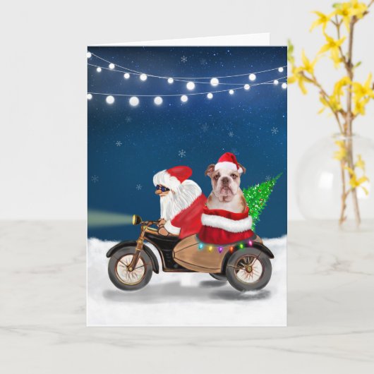 Carte Chien de Noël de Noël (Fleur jaune)