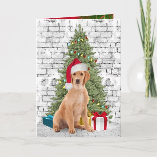 Carte Chien de Noël et Arbre (Devant)