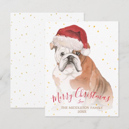 Carte Chien de Noël Joyeux animal de compagnie (Devant / Derrière)