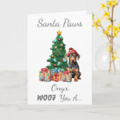 Carte Chien de Noël personnalisable Mini Pinscher (Fleur jaune)